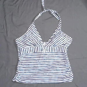 APT.9 Blue and White Striped swimsuit top